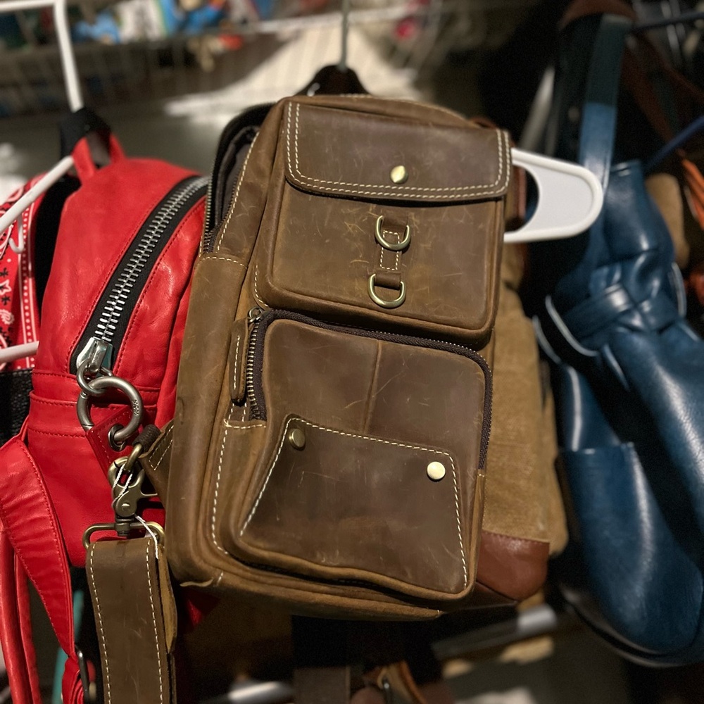 Elegant Brown Leather Shoulder Bag